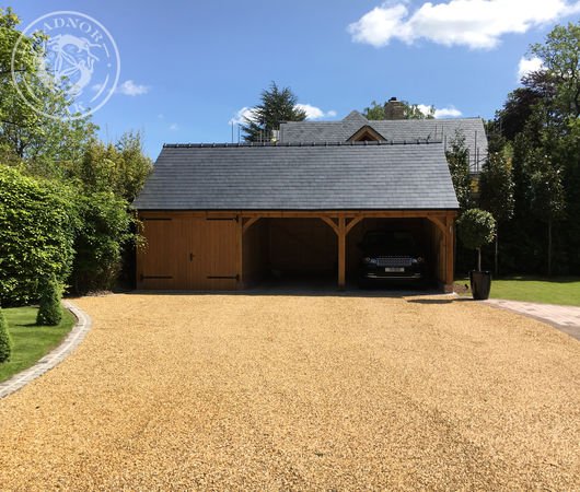 Three bay oak garage and carport in Sussex