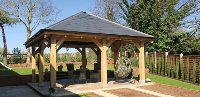 oak framed building for outdoor living