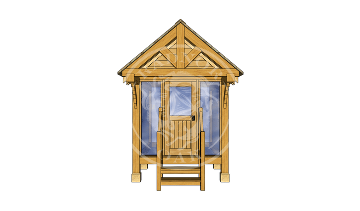 Oak Framed Summerhouse | Radnor Oak | GC001 | FRONT