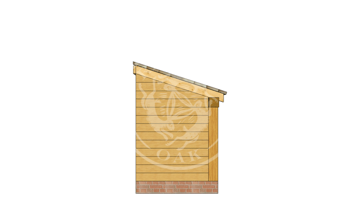 Oak Framed Log Store - Radnor Oak - LS2003 - BACK