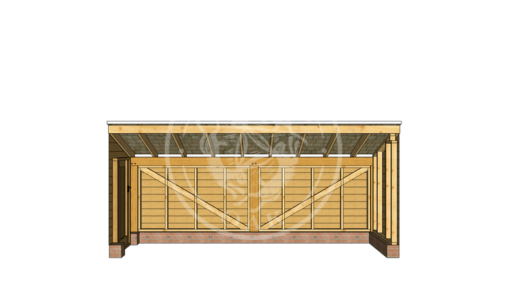 Oak Framed Log Store | Radnor Oak | LS3003 | RIGHT